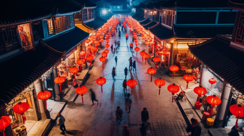 航拍杭州清河坊街古建筑街道,高清,摄影图,摄影图片,图片大全,摄影图免费下载